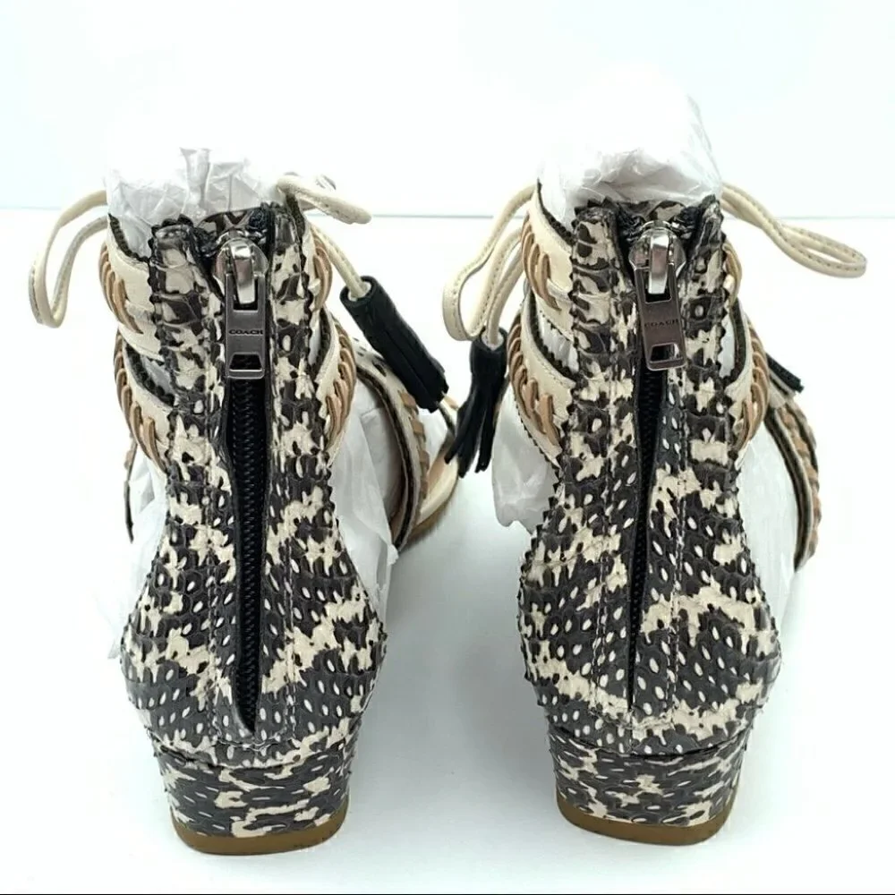 New Coach VIA DEMI WEDGE SANDAL G3744 leather
